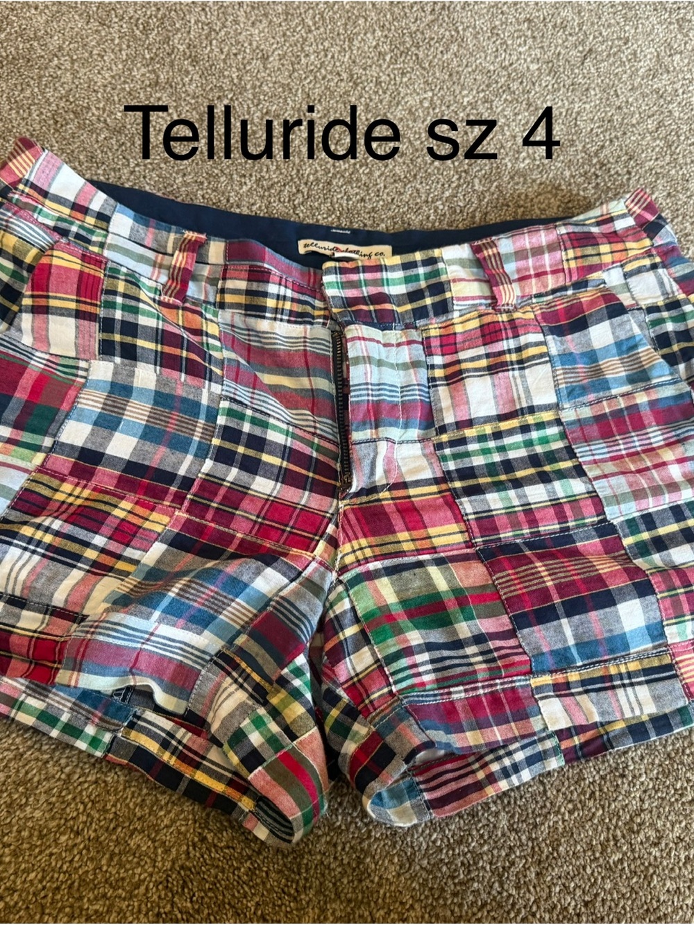 Telluride Patchwork Plaid Women’s Shorts - Multicolor Sz 4